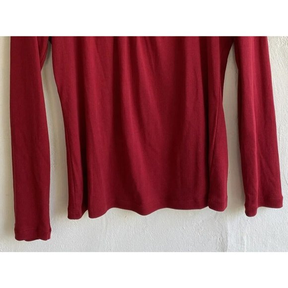 COPY - Talbots Knit Top Large Red Pleated Gathered Neckline Studs Beads Long Sl… - Picture 3 of 9